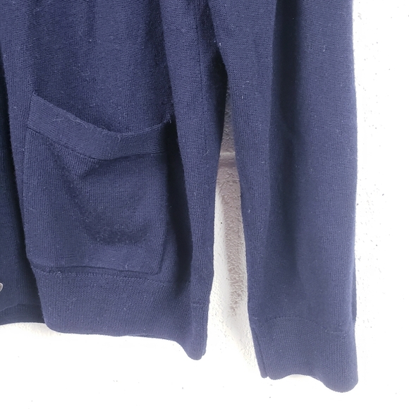 J. Crew Slim Fit Merino Wool Cardigan Sweater Button Front Navy Blue Men's Large - Picture 4 of 7